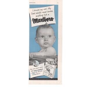 Marlboro Cigarette / Holland America Cruise Advertisement Vintage 1950 Baby
